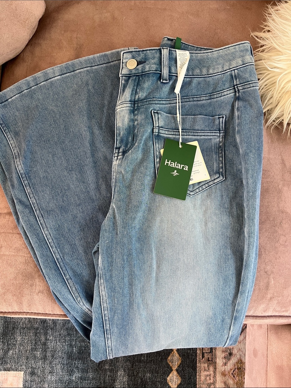 HALARA Women's Light Blue High-Rise Jeans
